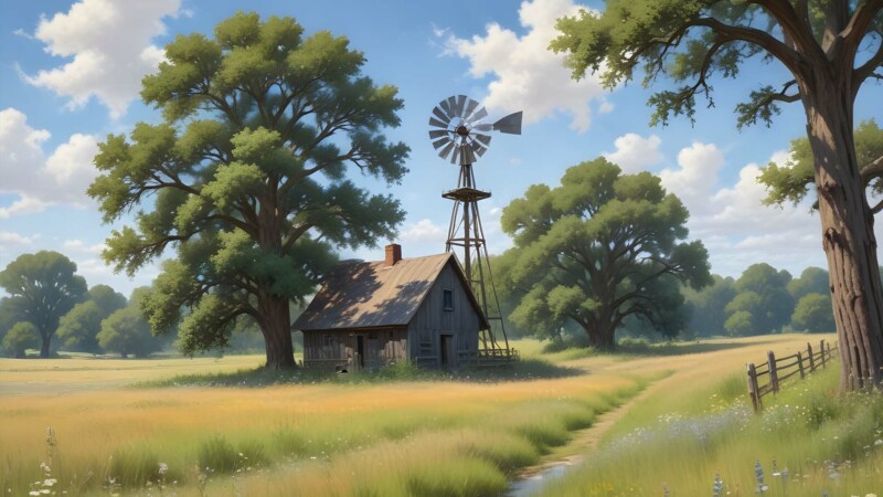 I'm not the biggest fan of AI (30% pro AI/70% pro human) but when I feel the need to immerse myself in something I cannot seem to find an image for, such as the summer solitude of an old farmstead, AI can come to the rescue in a relatively reasonable manner. ~ featured October 16, 2025